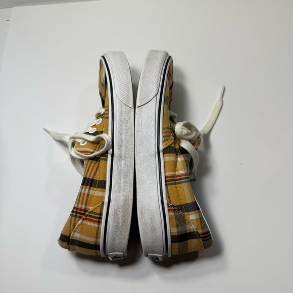 Vans Yellow Plaid Lace Up Sneakers Men’s Size 5/Womens 6.5 - Picture 6 of 9